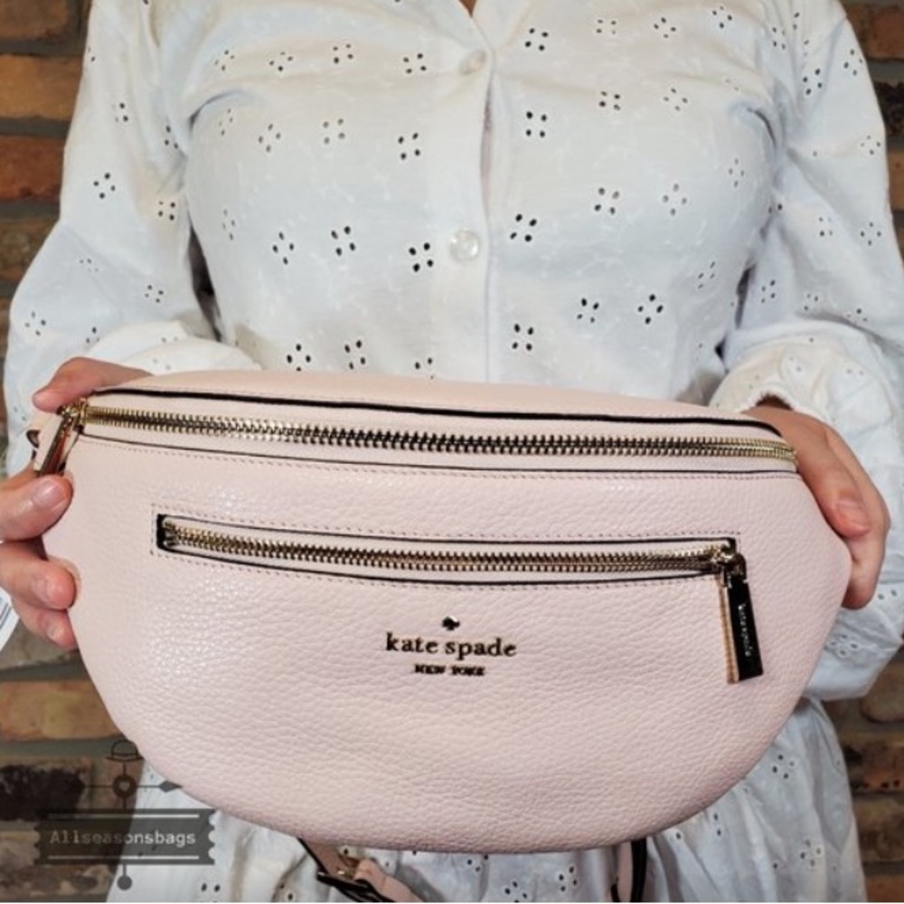Kate Spade New York Leila Leather Belt Bag Fanny Pack in Rose Smoke Pink